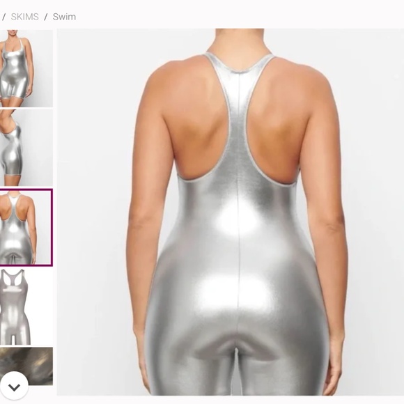 Skims Silver Bodysuit Swim - Picture 2 of 5